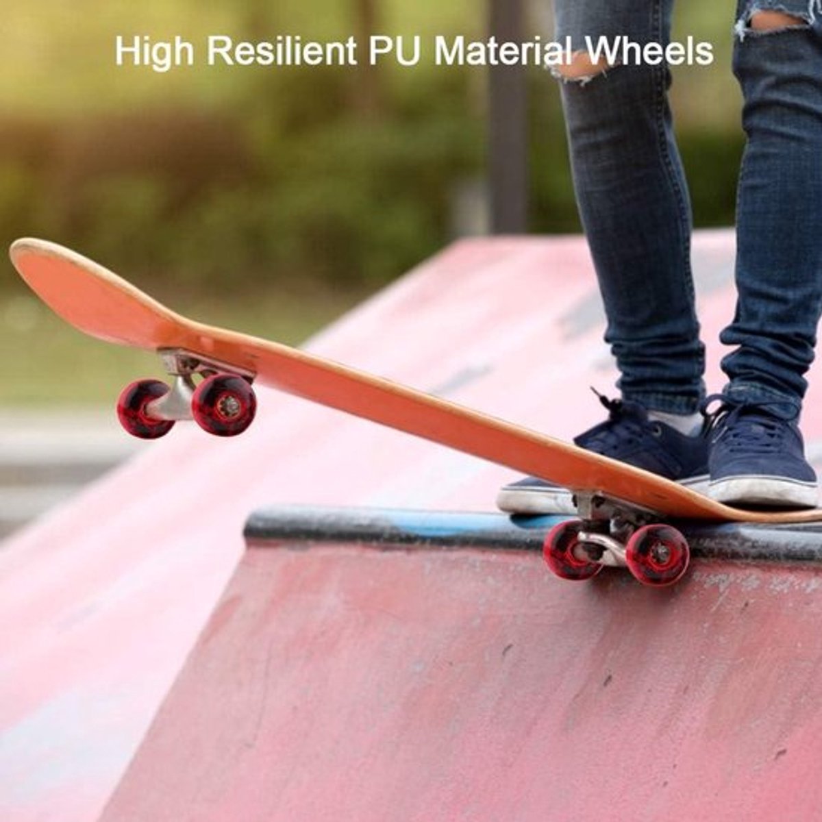 Outdoor Classic 52 mm x 30 mm PU Cruiser Longboard Skateboard reservewielset - 4 stuks in rood