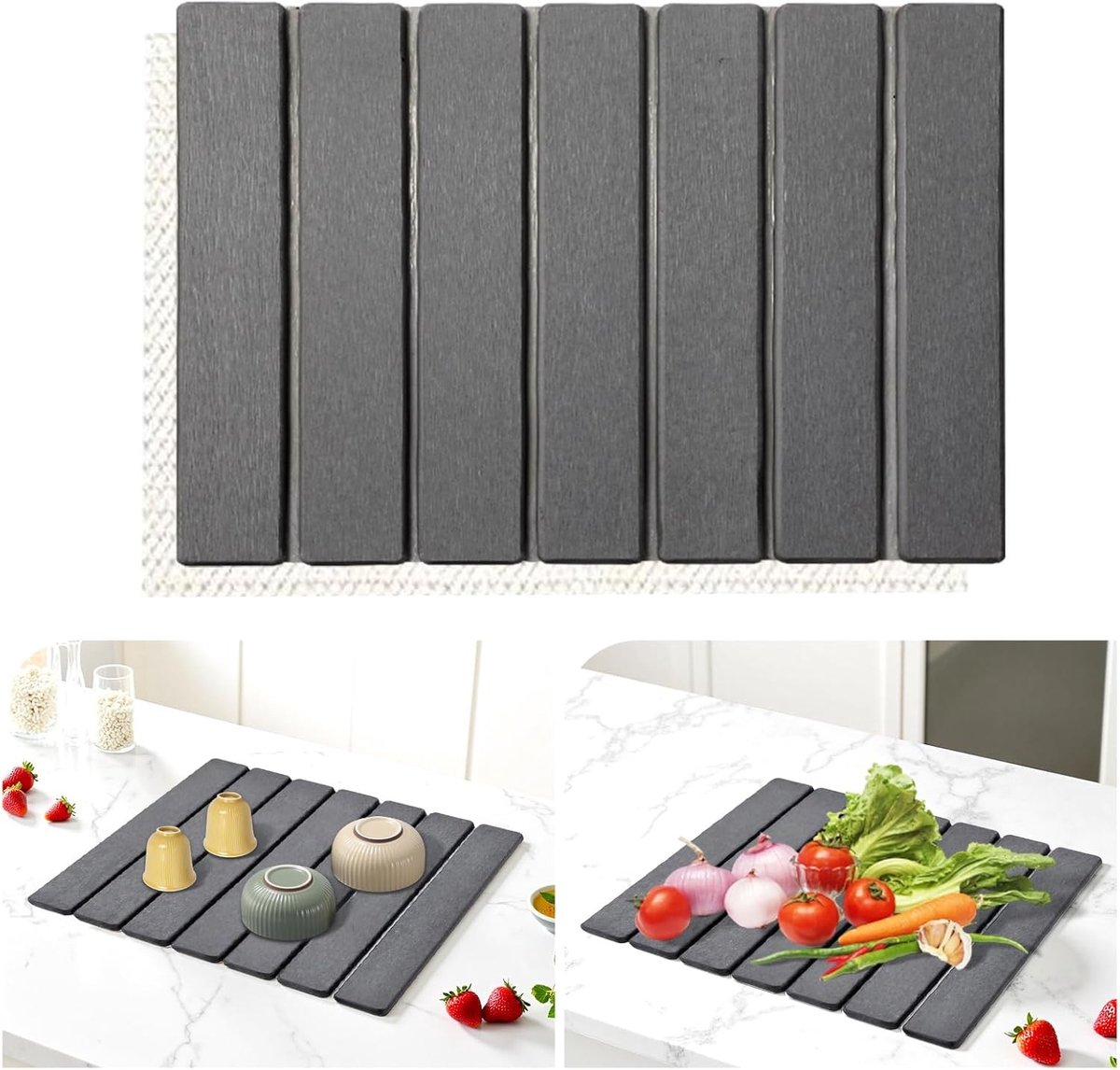Duurzame bakmatten voor de keuken, 40x30 cm, ideaal voor afwassen en drogen van vaat, donkergrijs