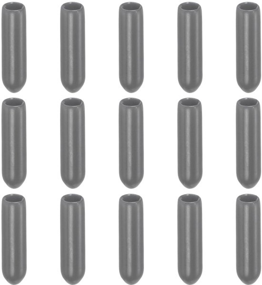 100 Pack Draadbeschermhoes Rubber Eindkappen, [voor Schroef, Bout, Stang Eindkap] - 1/8" (3mm) ID/Donkergrijs