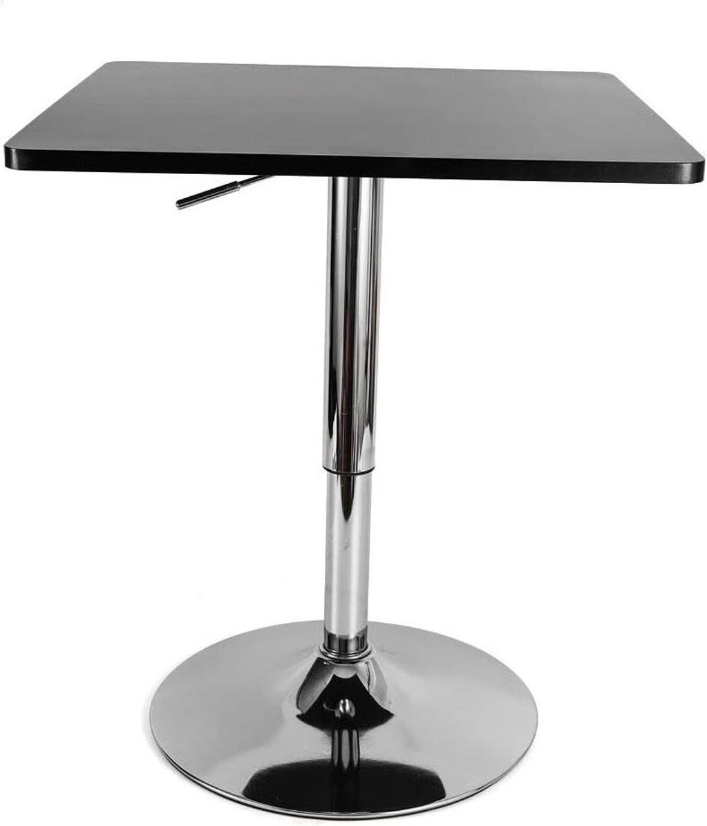 Vierkante Statafel - Klaptafel Bistrotafel - Ontvangst Buiten - In hoogte verstelbaar - 60 x 60 cm - Zwart