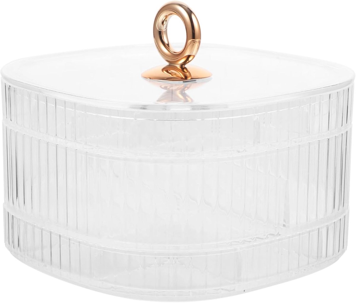 Sieradendoos met vakken en deksel, stapelbare organizer voor oorbellen, ringen en armbanden, perfect voor bureaus en opbergen