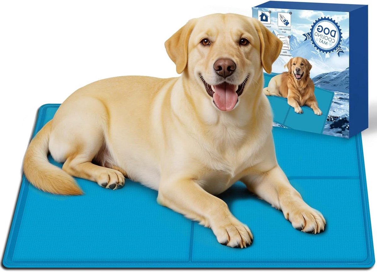 Koelmat Hond - Hondenmat Zelfkoelend - Hitte Verminderen - Krasbestendig Oppervlak - 120 x 75 cm - Blauw