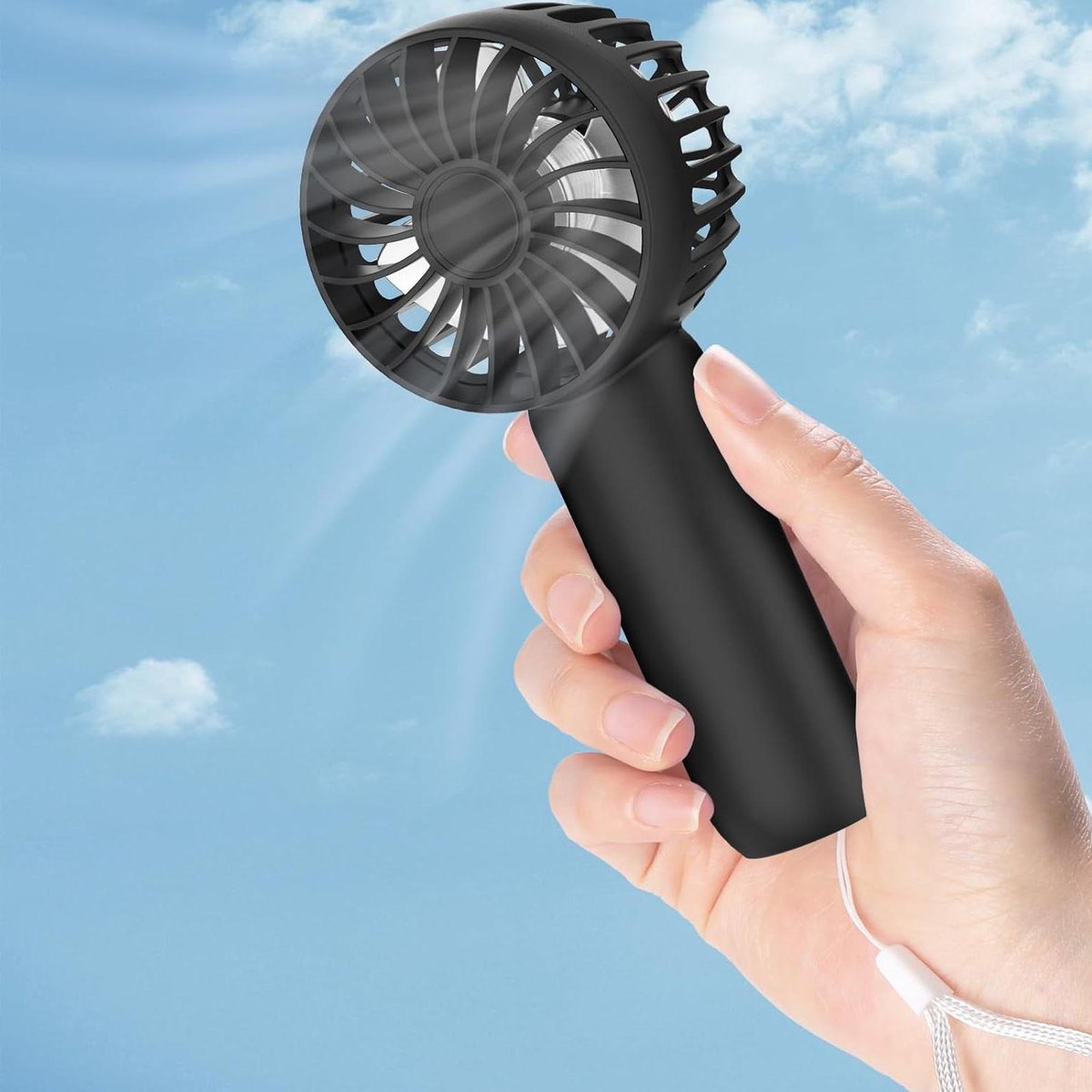 Draagbare Mini Ventilator - Handventilator USB - Persoonlijke Koeling - 3 Snelheden Instelbaar - 14 cm - Zwart