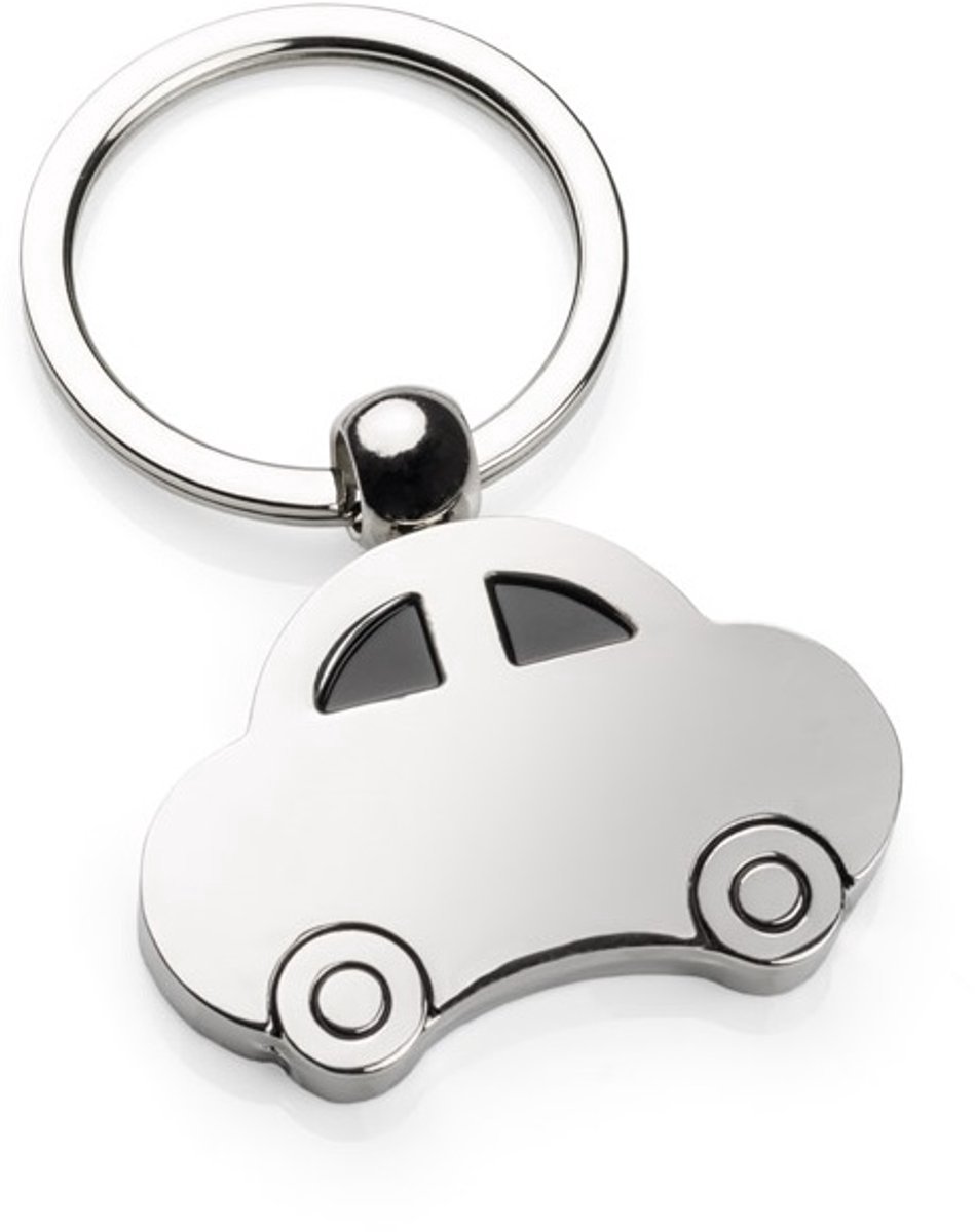 Auto sleutelhanger - Rijbewijs gehaald cadeau - Car keychain - Kever autootje - Eerste auto - RVS - Zilverkleurig - Jonyx