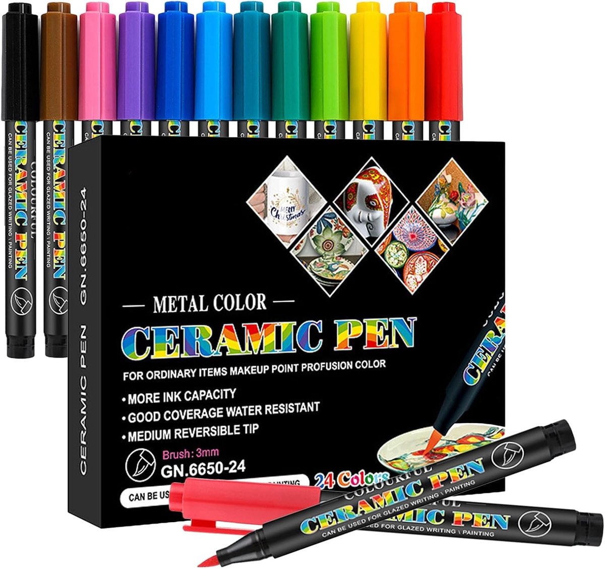 Acrylviltstiften Set - Verfstiften - Creatief Schilderen - Zachte Penseelpunt - 12 Kleuren - Meerkleurig