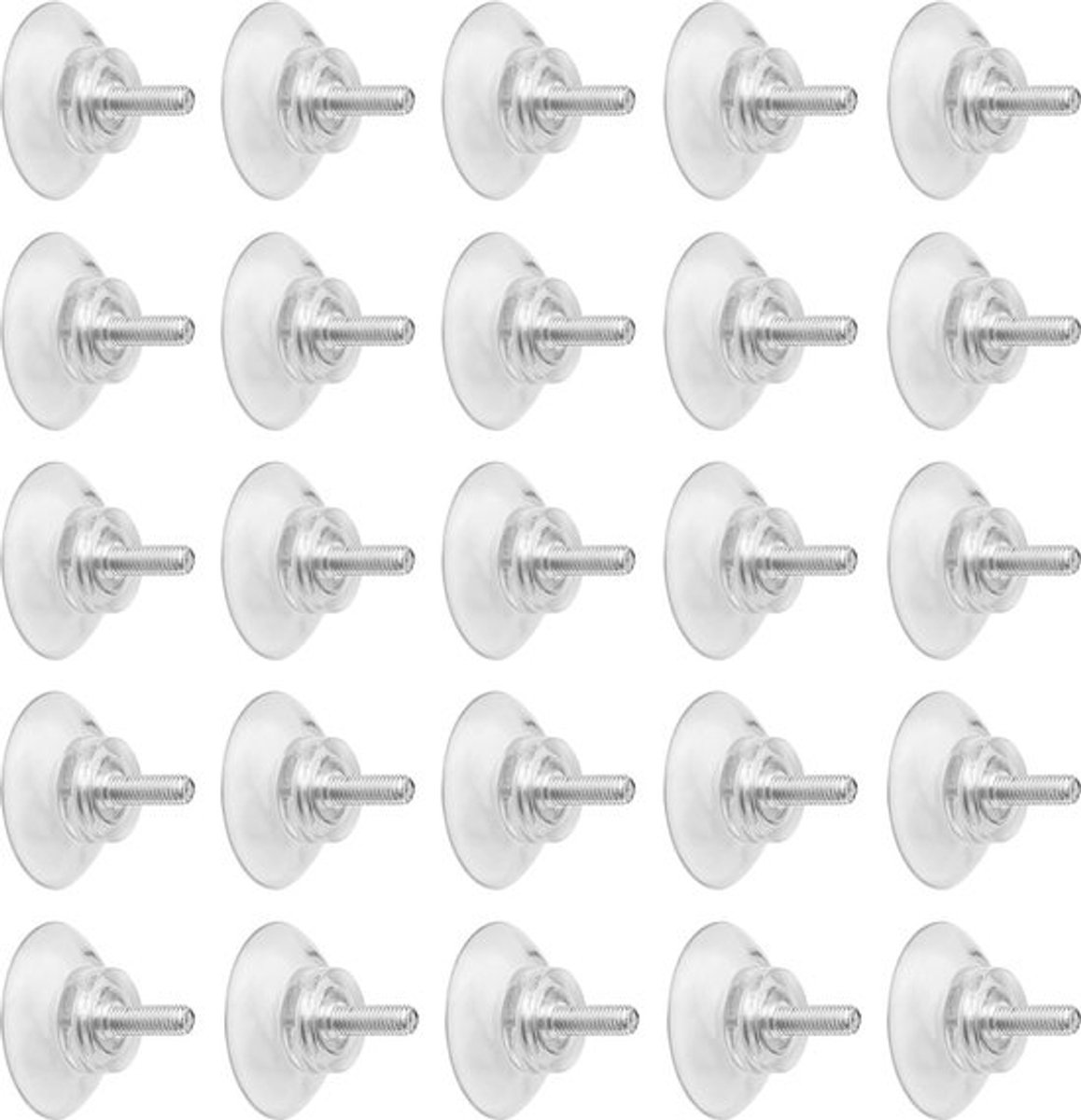 Zuignap met schroefdraad - Transparante Zuignap - 15 Stuks