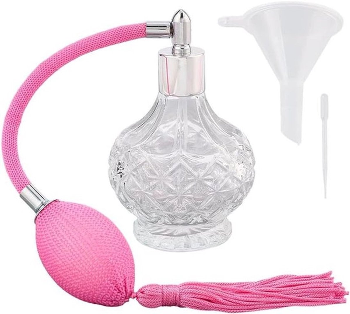 Kristal Parfumfles - Verstuiver Sprayfles - Roze - Hervulbaar - Glazen Fles - Lange Spray 