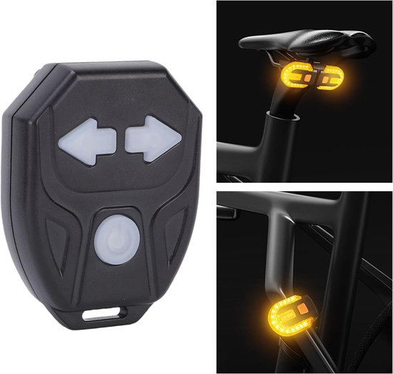 Fiets Richtingaanwijzers Oplaadbare USB LED Split Back met Controller voor Nachtelijk Rijden, Hoge Zichtbaarheid Waterdichte Afstandsbediening Achterlicht Accessoires — afbeelding 4