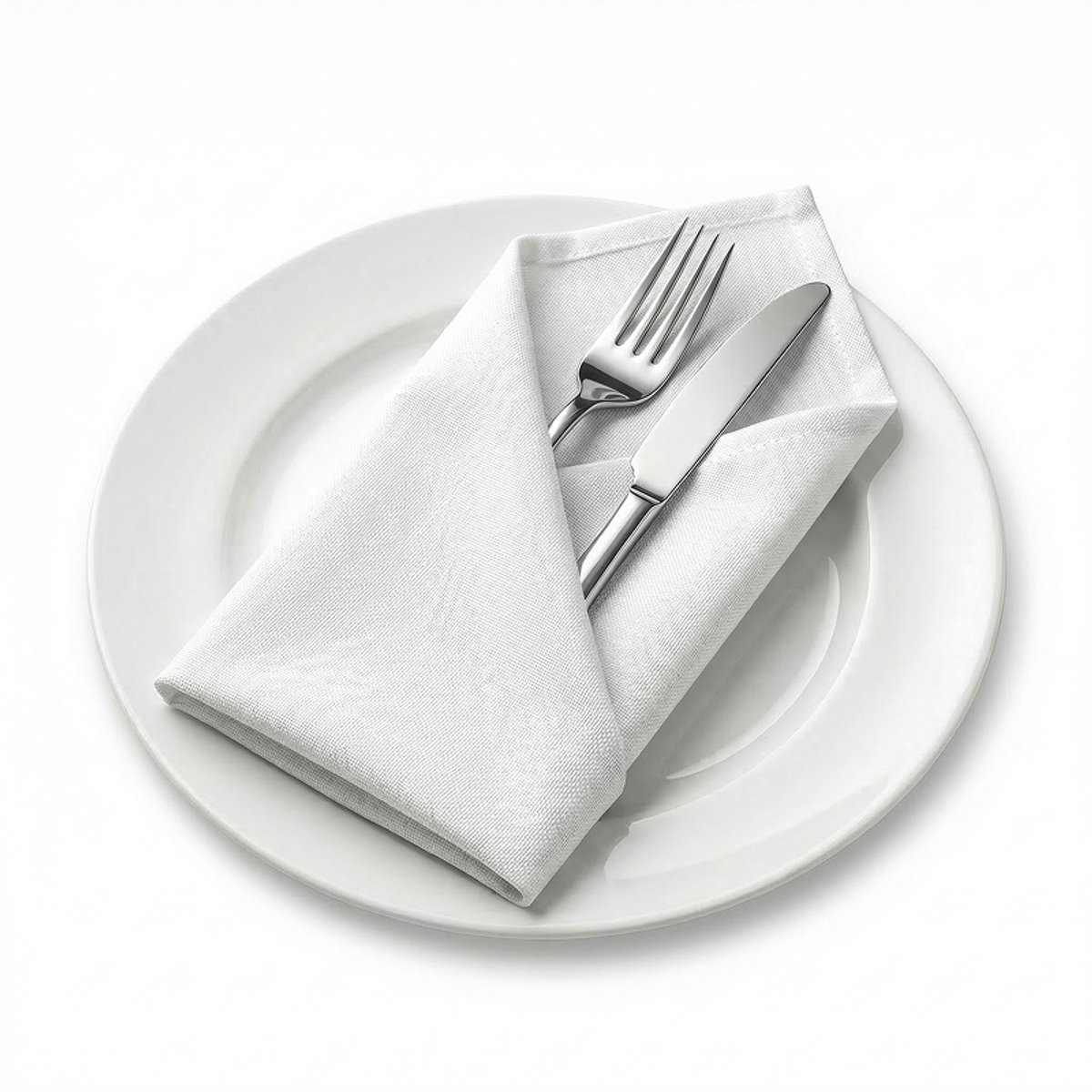 Servetten Polyester - Set Van 4 - Wit