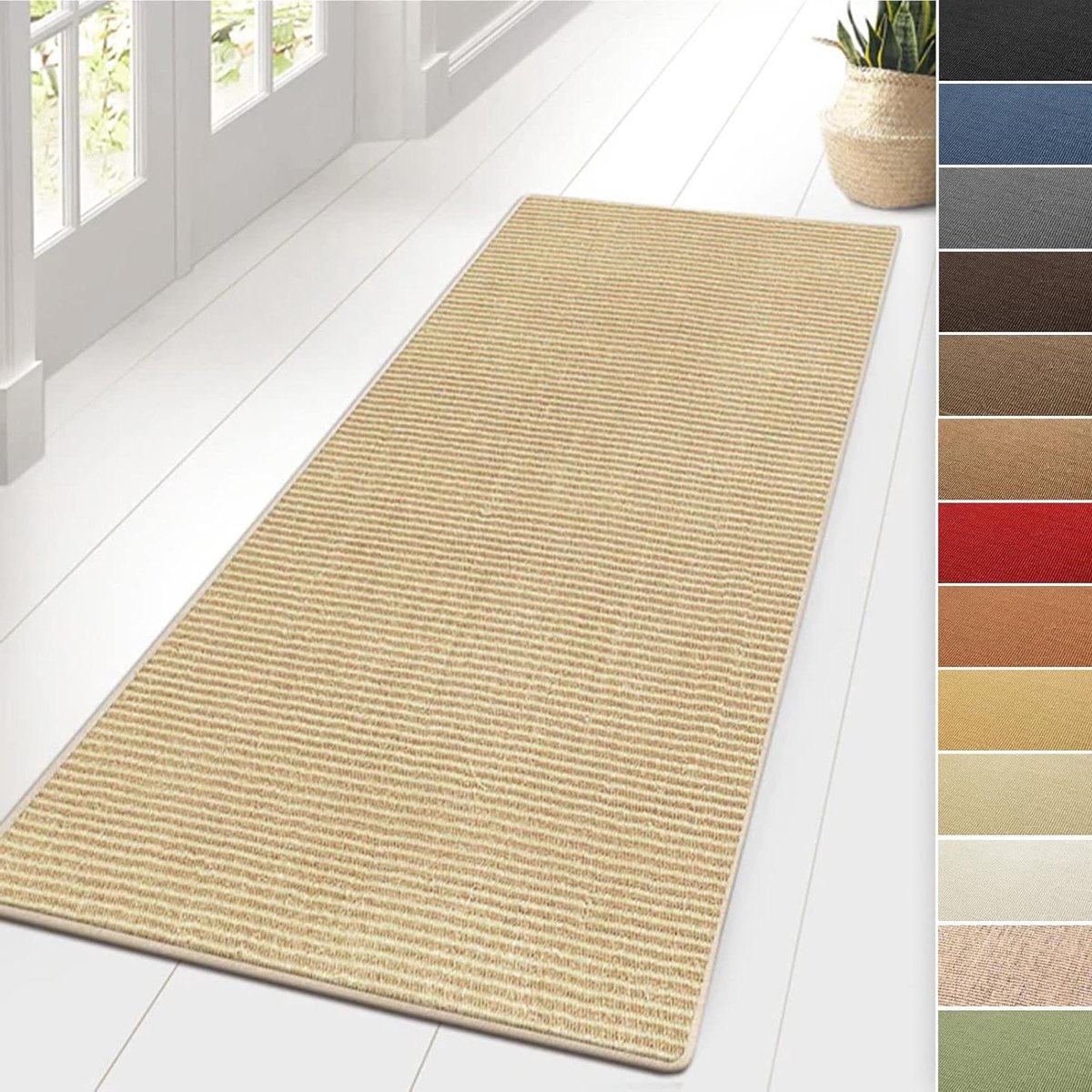 Sisal Vloerkleed - Natuurvezel Runner - Woonkamer Decoratie - Antislip Latex Onderkant - 8