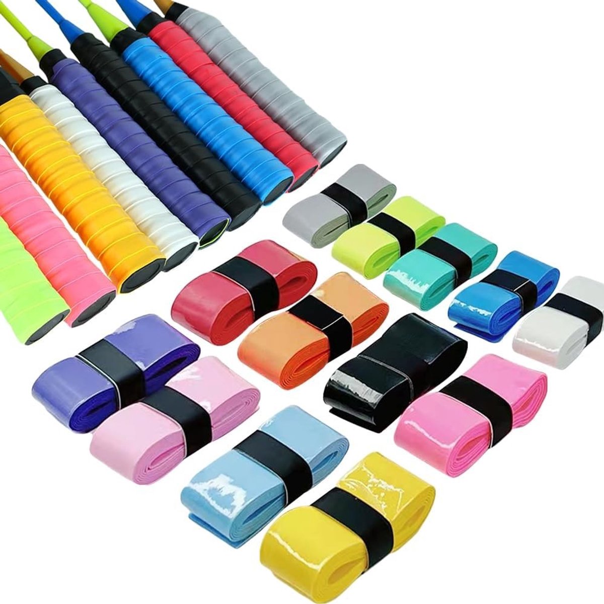 Non-Slip Grip Bands voor Tennis en Badminton - 13 Stuks Overgrip voor Rackets in Diverse Kleuren en Maten