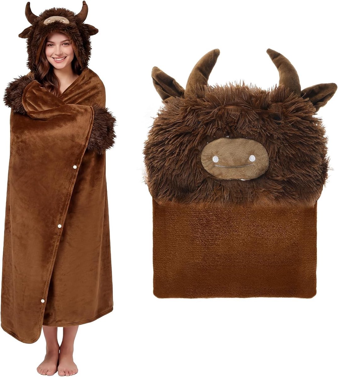 Hooded Sleeves en Deken in Één - Zachte Fleece Wrap voor Thuis, Kantoor en Reizen, Perfect als Cadeau voor Mannen en Vrouwen