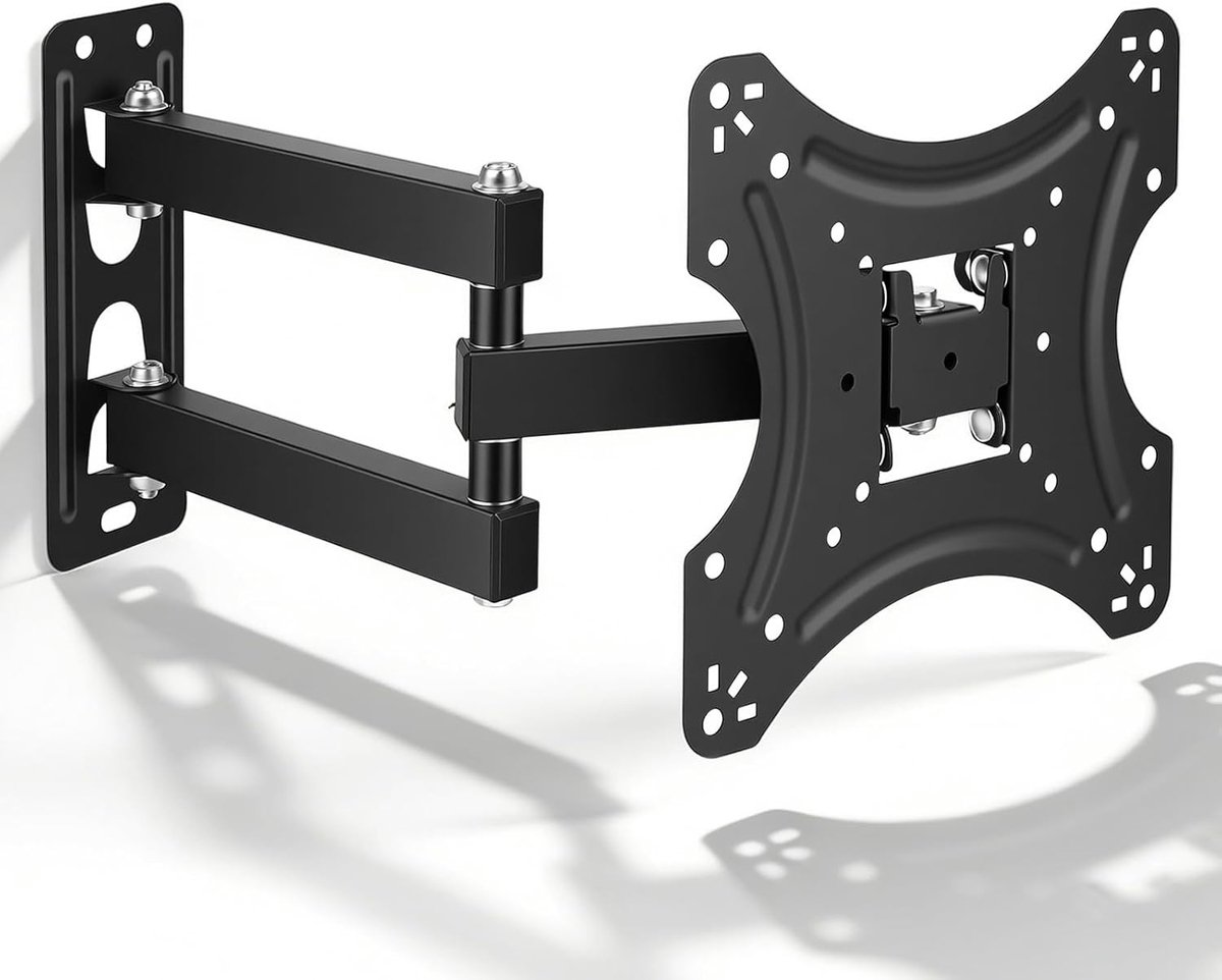 Draaibare TV muurbeugel voor 17-42 inch televisies tot 22 kg, zwenkbare televisiehouder met VESA 200x200 mm bevestiging