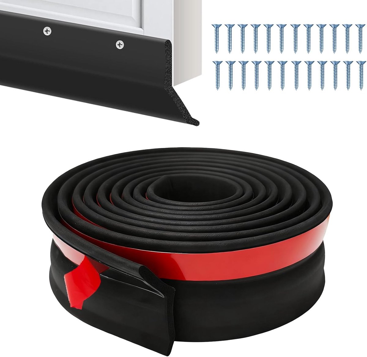 Dichtstrip voor Deuren, 6 Meter Zelfklevende Siliconen Onderstrip, Geluidisolatie, Windbescherming en Stofbescherming voor Huizen