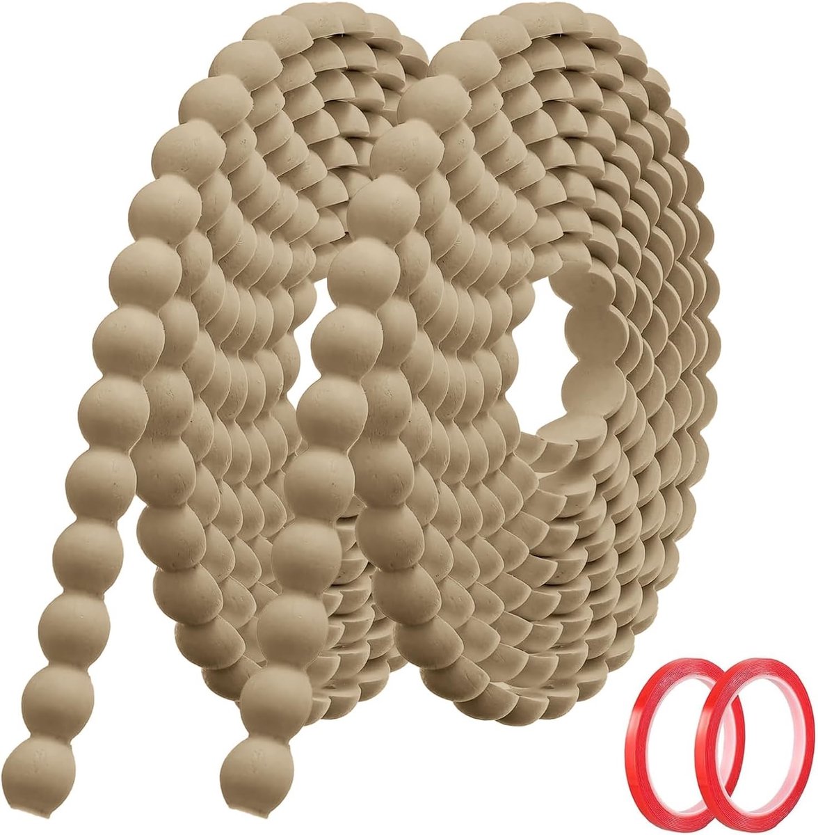 Decoratieve Zelfklevende Houten Moulding (6m x 18mm), Flexibele PVC Wandafwerking met 3D Houten Rand, Ideaal voor Muren, Spiegelkaders en Plafonds