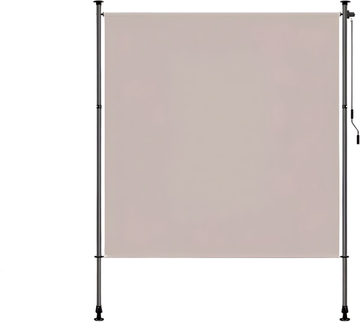 Buitenzonwering zonder boren - handkruk balkonrolgordijn, zon- en windbescherming - Khaki 2 m x 2,7 m
