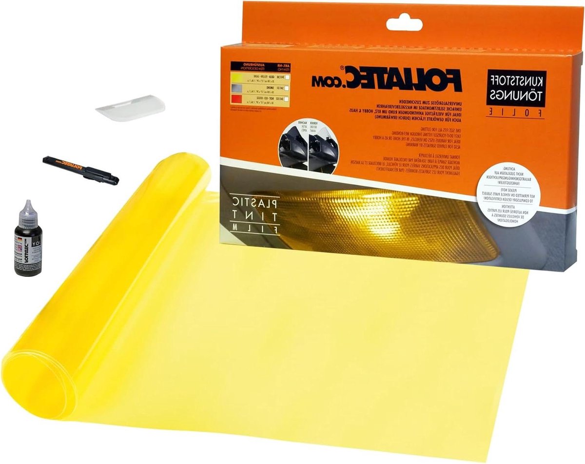 Getinte Folie - Raamfolie - Auto Styling - Temperatuurbestendig - 30x100cm - Geel