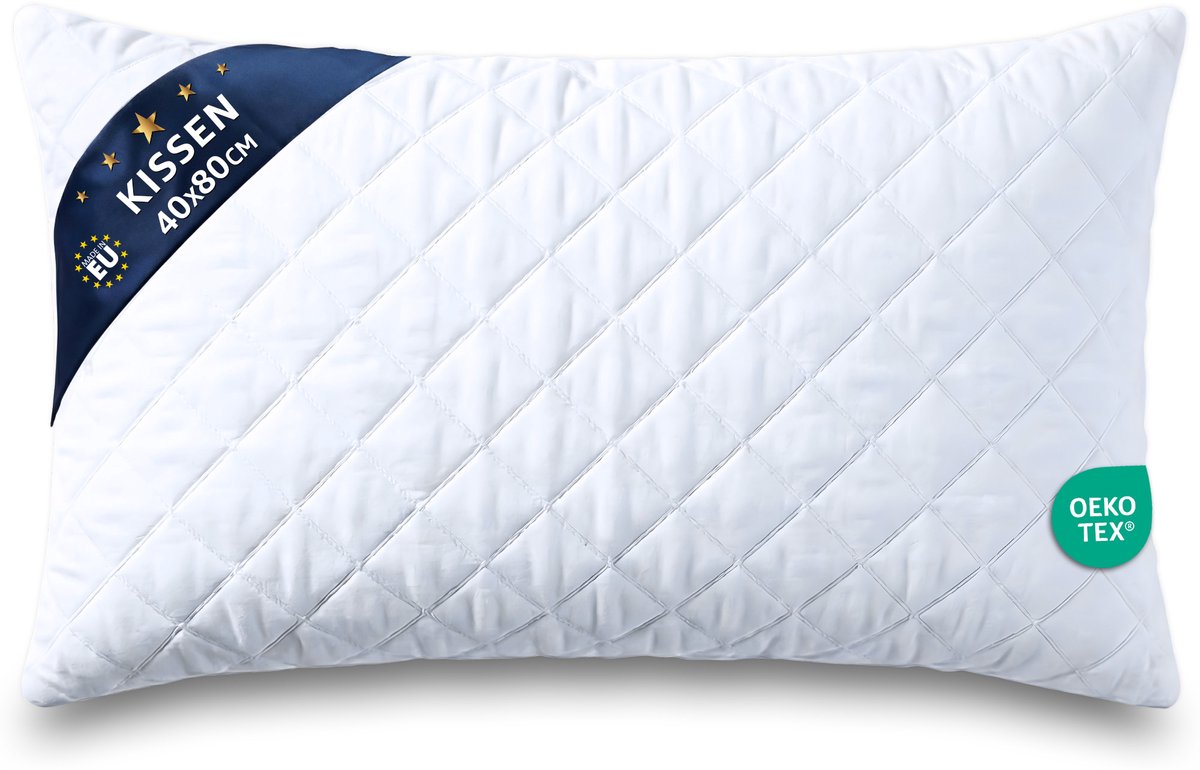 Kussen 40x80 cm met Vulling – Binnenkussen voor Sierkussens en Decoratie – Hoofdkussen Slaapkussen OEKO-TEX Gecertificeerd Wasbaar op 60 Graden Zacht Ademend Vormvast Wit 40 x 40 cm