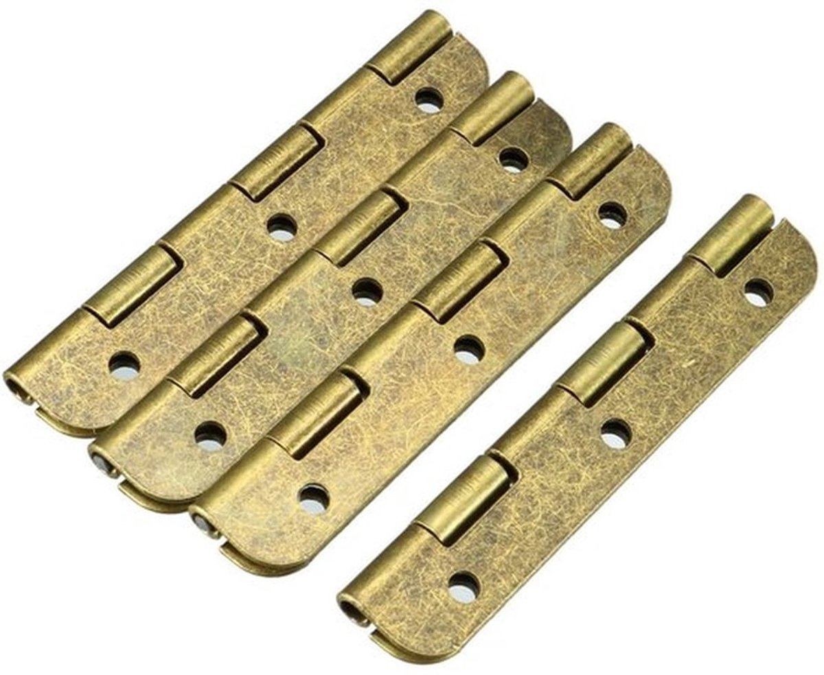 Antieke bronzen scharnieren - 4 stuks - 50mm - Inclusief schroeven