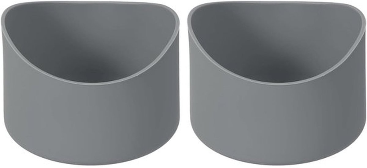 Beschermende siliconen hoes voor 7 cm waterflessen, 2 stuks, siliconen antislip hoes, onregelmatige vorm bekeraccessoires, donkergrijs