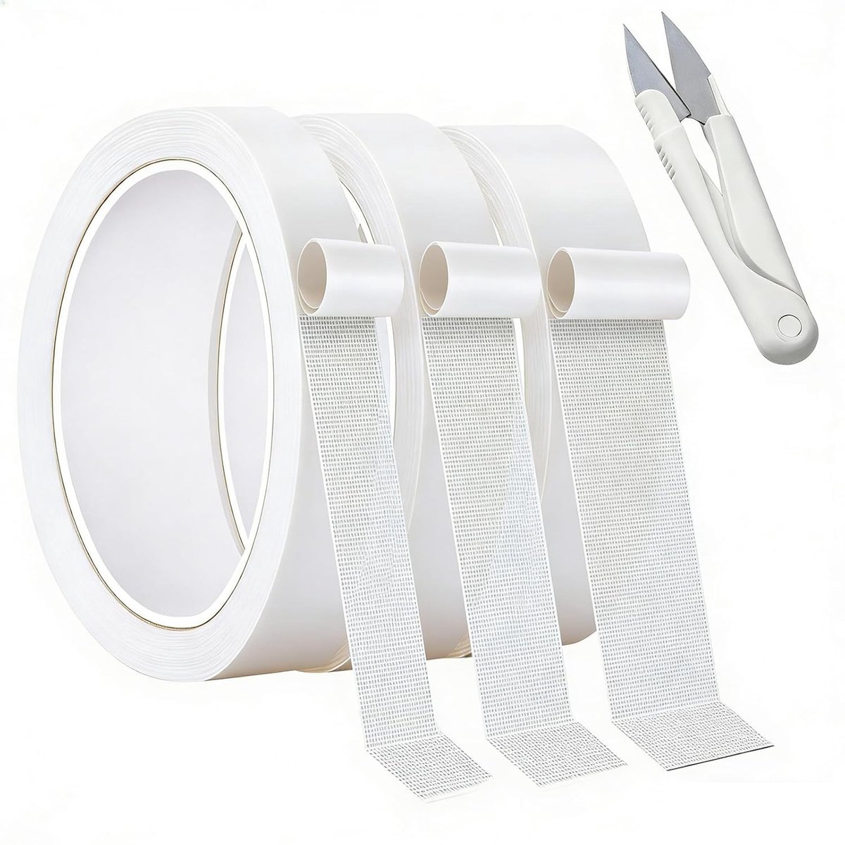 Dubbelzijdig geweven tape van hoge kwaliteit, 1/2/3 cm x 10 m, ideaal voor kleding, gordijnen en meubels, sterk en restloos verwijderbaar