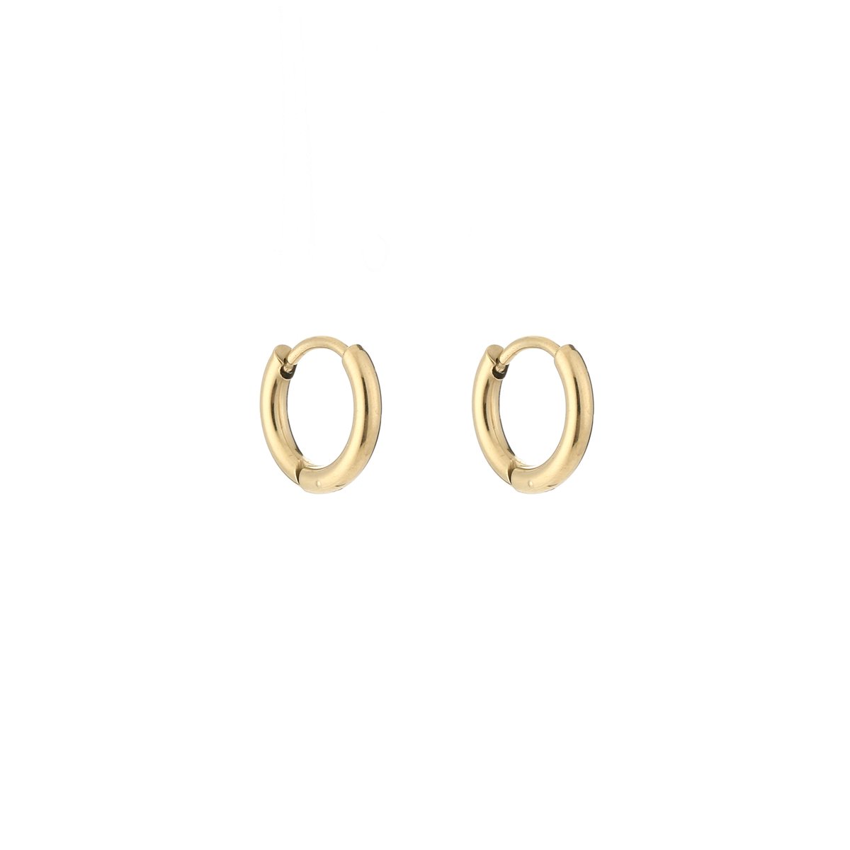 Chunky Minimalist Huggie Hoops 8mm – Luxe Dikkere Oorringen 2mm – RVS - Goud