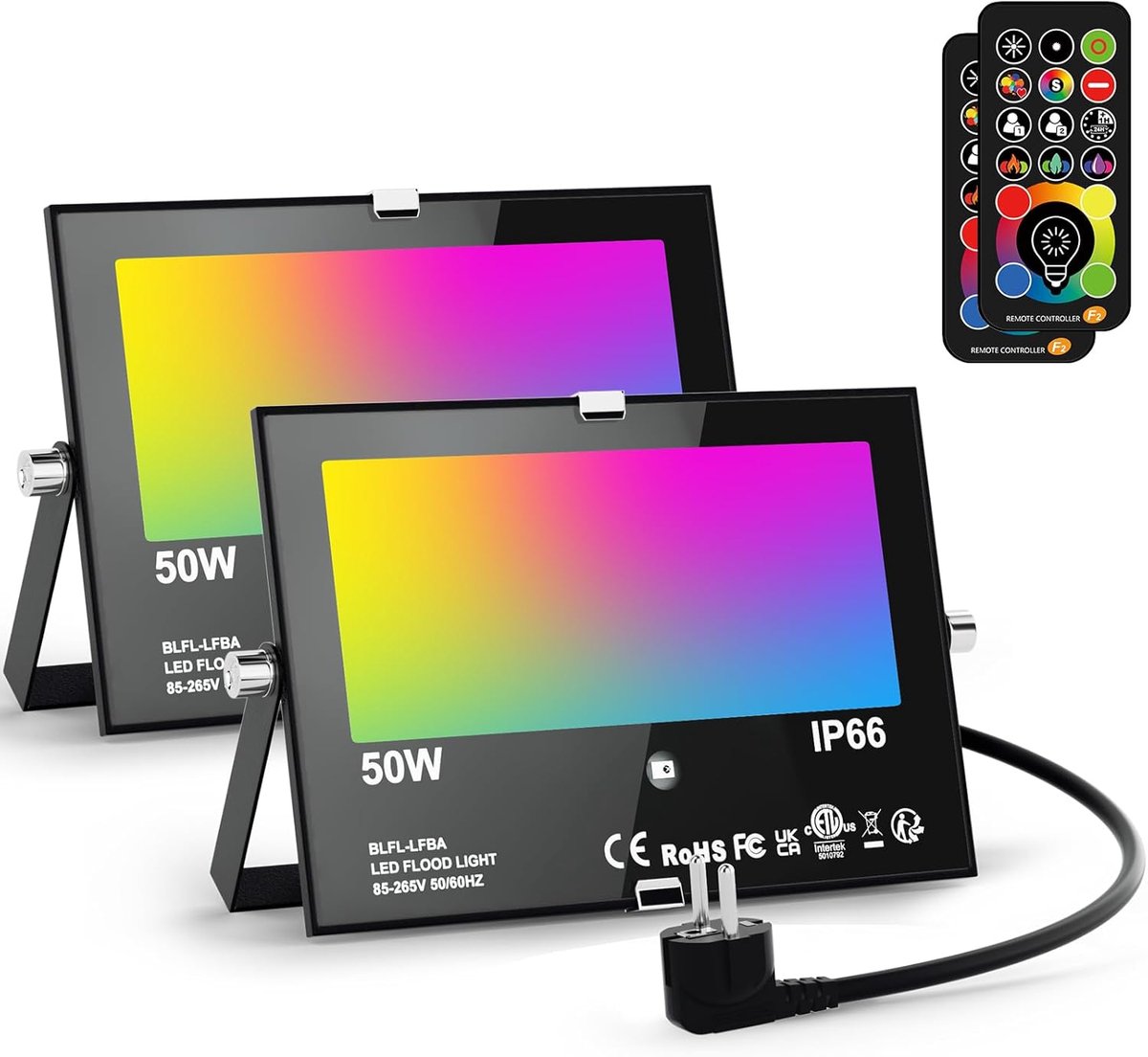 RGB LED Buiten Spotlicht 50W - Kleurverandering - 120 Kleuren - Ideaal voor Tuinverlichting - SnelShoppen