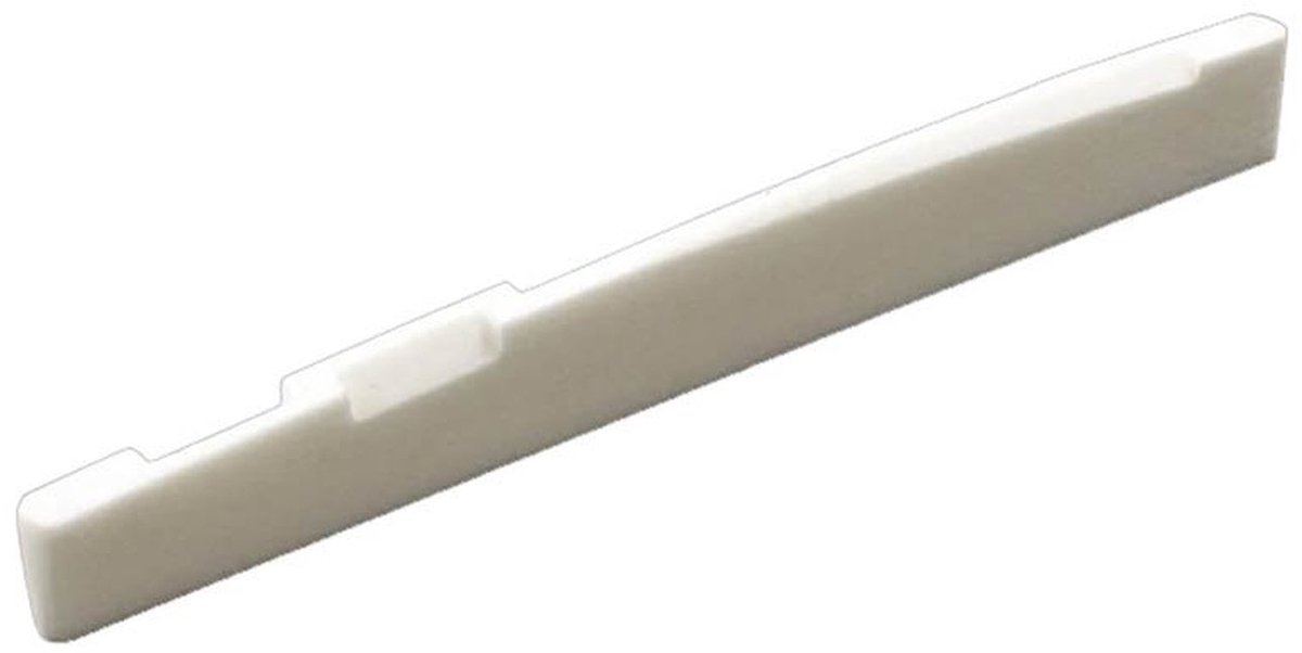 Allparts BS0254B00 Set van 15 gecompenseerde zadels gebleekt been akoestische gitaar 76x2,8x8,7 mm