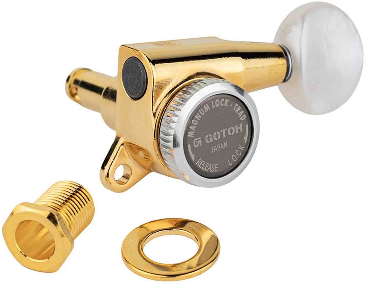 Gotoh GTH14080 SG381 stemmechanieken met Magnum Lock Trad and 05PW knoppen, 3L3R, goud