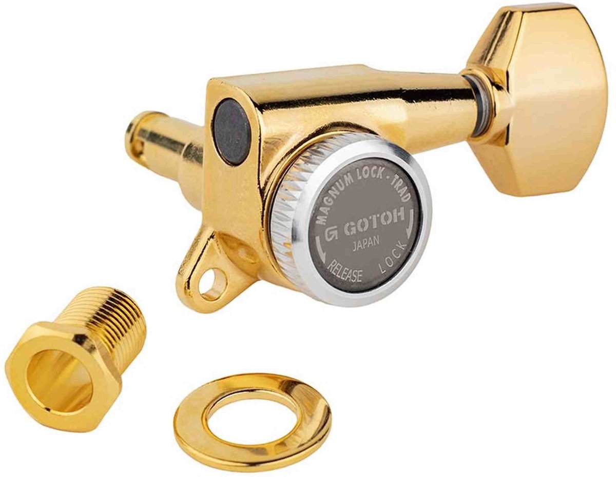 Gotoh GTH14111 SG381 stemmechanieken (posts 3xL 3xXL) met Magnum Lock Trad and 07 knoppen, 6L, goud