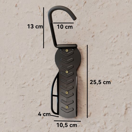 Set van 4 verticale fietsenwandbeugels - draagvermogen 30 kg - opklapbaar - voor 4 fietsen - ruimtebesparend - zwart — afbeelding 4