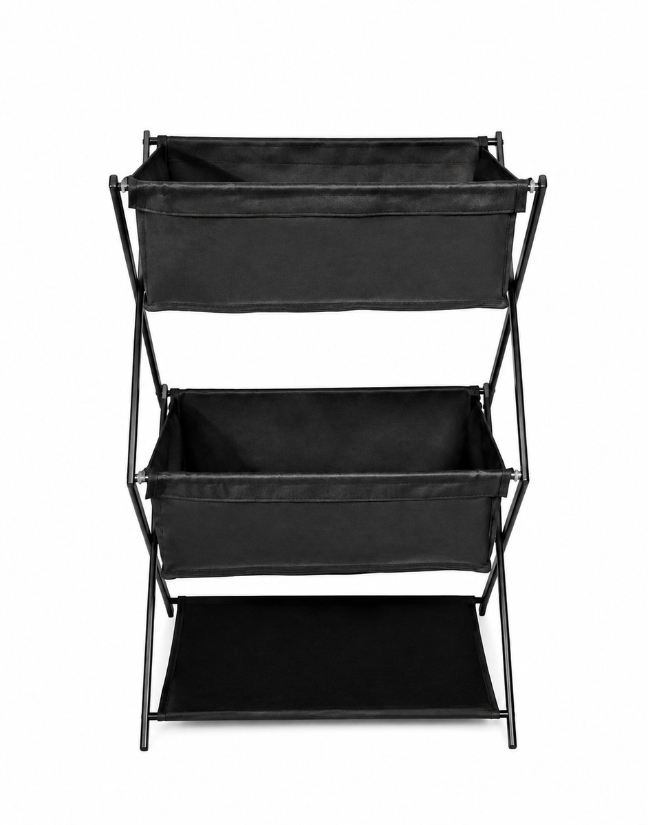 M-Goods - Opvouwbaar Opbergrek Drielaags - Camping Opbergmand - Draagbaar Rek - Multifunctioneel voor Buiten en Binnen