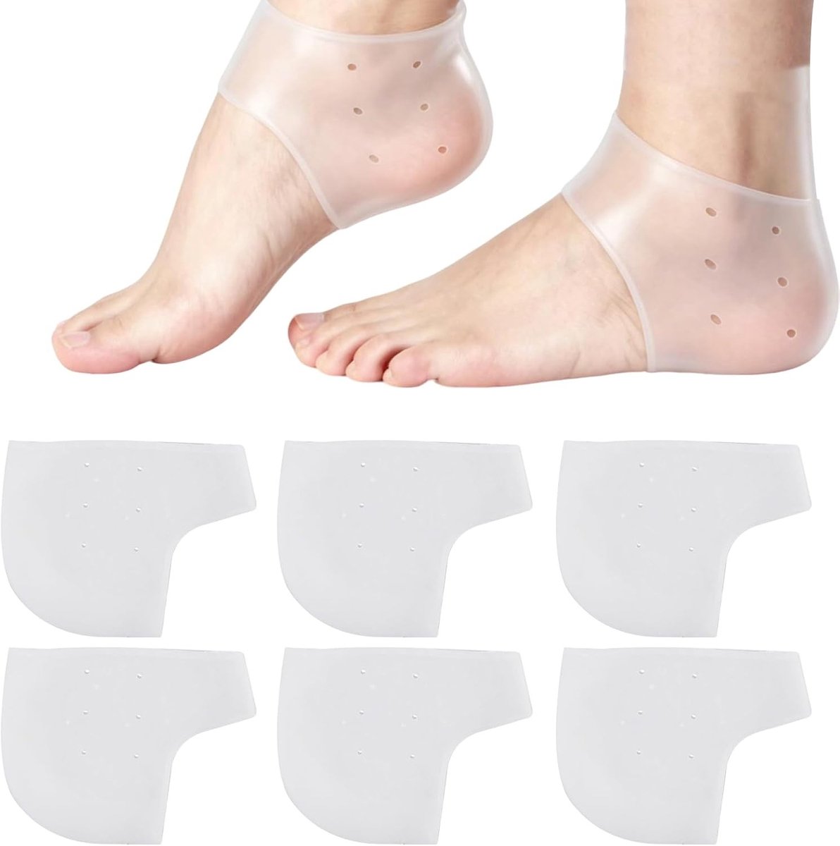 Hielbeschermers - Wit - 6 Stuks - Zachte Siliconen Gelpads - Voor Dames en Heren