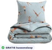 Zelesta Pure Kids Katoenen kinderdekbed zonder overtrek - Wasbaar dekbed - Met vaste overtrek - Swimmers - 140x200cm