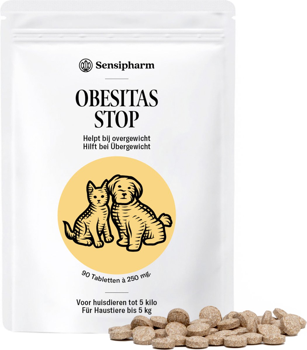 Sensipharm® Obesitas Stop 250 mg Kat & Hond - Overgewicht & Afvallen Supplement - 90 Tabletten