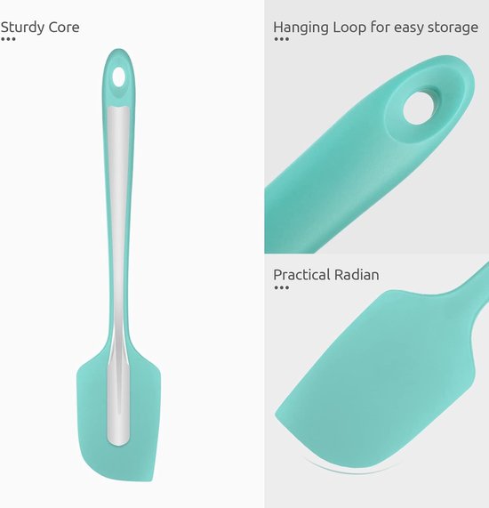Silicone Spatel 315 ℃ Hoge Hittebestendige (Wintertaling) - 29 cm Flexibele Naadloze Siliconen Spatel, geschikt voor Bakken, Koken, Mengen en Schrapen in Pannen met Antiaanbaklaag — afbeelding 4