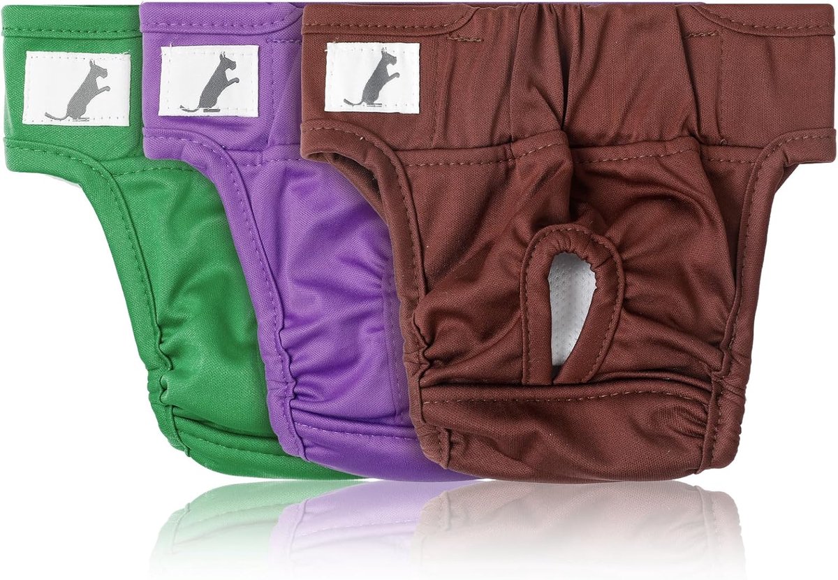 Luiers voor vrouwen, zeer absorberende onderbroeken voor vrouwelijke en mannelijke honden, herbruikbare hondenluiers, maat L (35-45 cm)