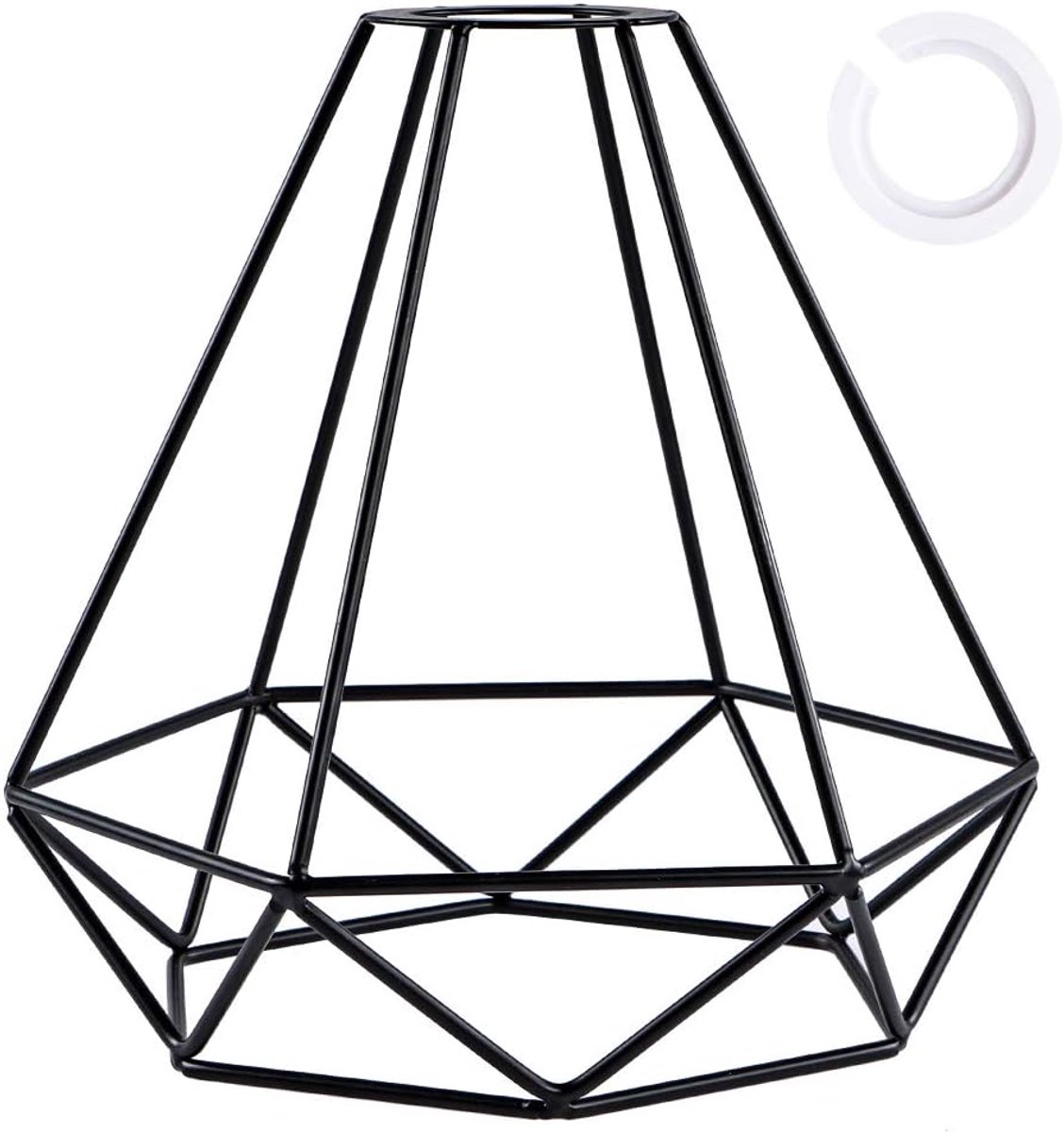 Lampenkap, metalen lampenkap, vintage zwarte lampenkap, voor keuken, eetkamer, slaapkamer, hal (zwart)