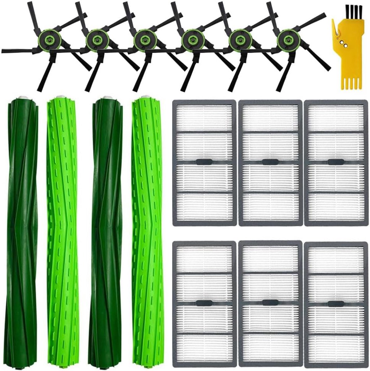 Accessoireset voor iRobot Roomba s9+ (9550) S9 (9150), robotstofzuiger, reserveonderdelen, 16 verpakkingen, 2 sets rolborstels, 6 filters, 6 zijborstels