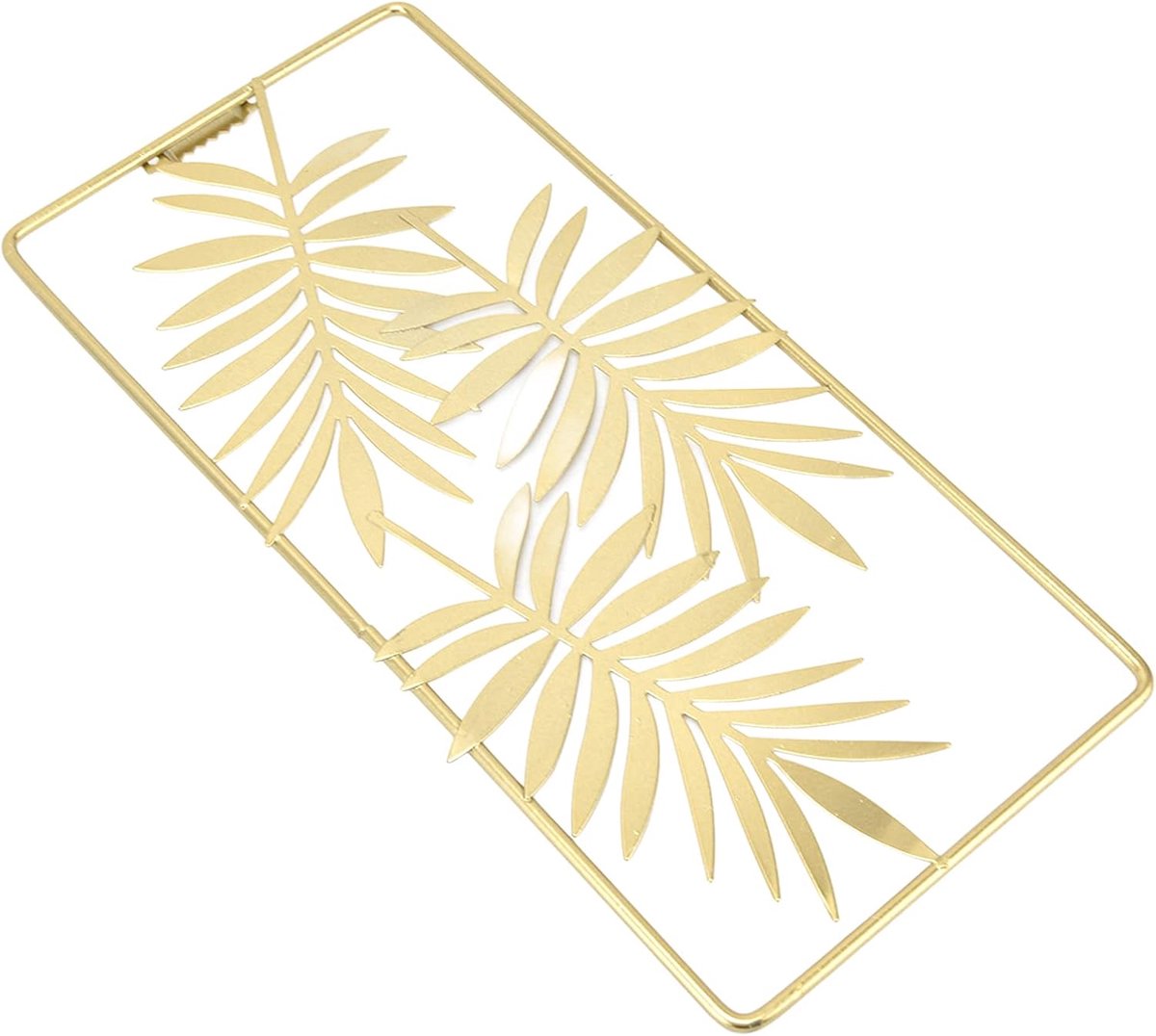 Bladeren Muur Sculpturen Decoratie Rechthoek Gouden Nordic Stijl Wall Art voor Woonkamer Slaapkamer Achtergrond, Slijtvaste, 29.5x14.5cm