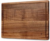 Acacia houten snijplank (42x30x2,5 cm) met sapgeul en het SOPHIOR-logo.