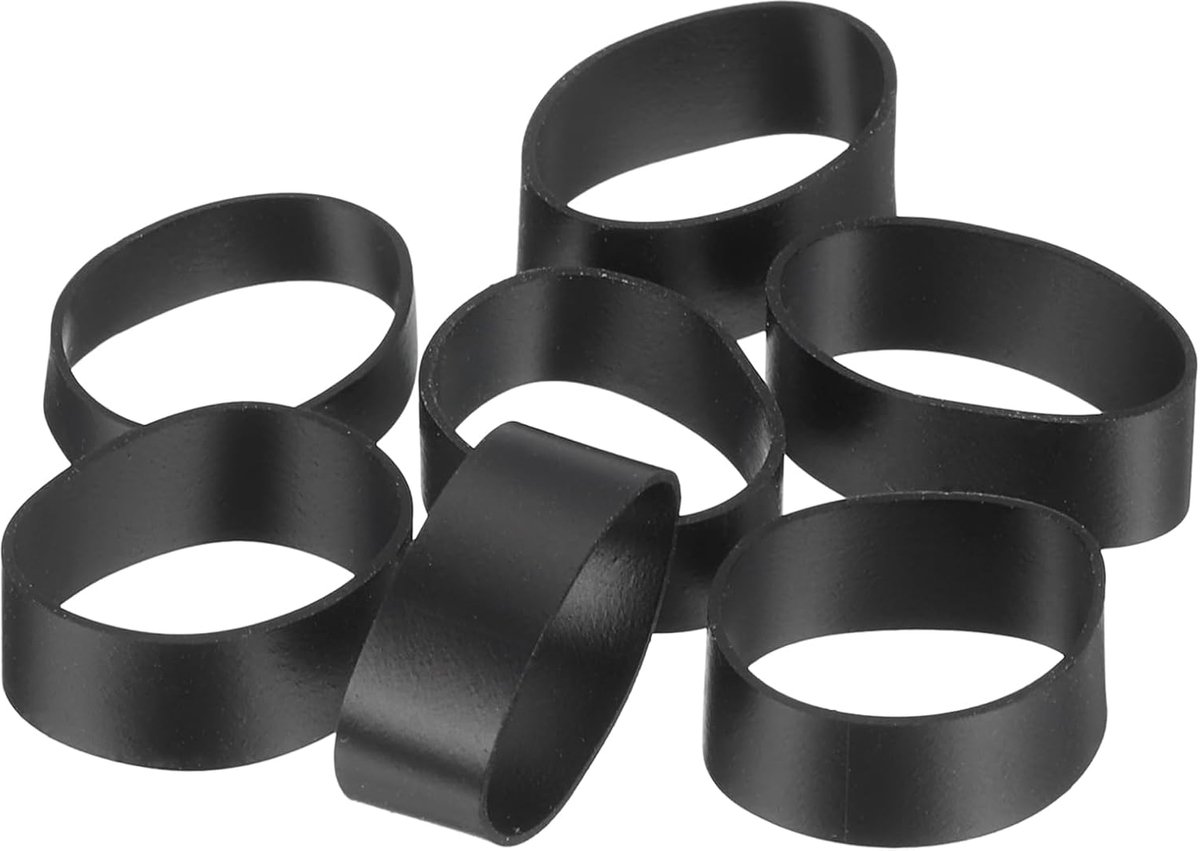 50 stuks siliconen rubberen banden, rubberen ringen, 15 x 7 mm, elastische kabelbanden, sterke antislip banden voor het wikkelen van kabeltassen, zwart
