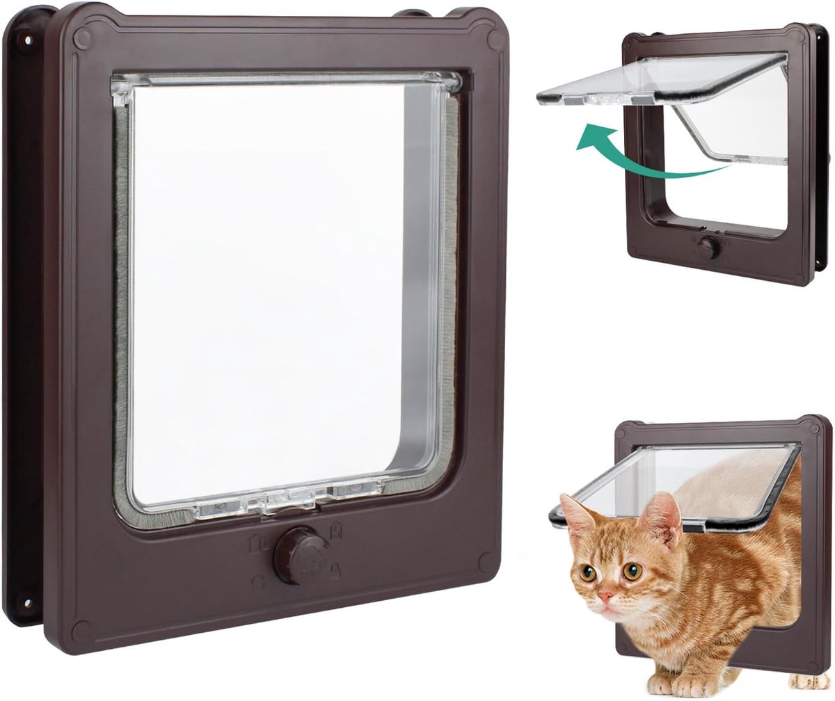 Huisdierhordeur, middelgrote en grote hondendeur voor hordeur, magnetische kattendeur voor schuifdeur, eenvoudig te installeren, dubbelzijdig afsluitbaar