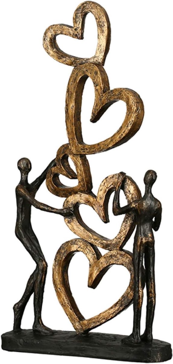 modernes Design Sculptuur, Poly, Bruin, Brons, Champagne, Goud, Zwart, Hoogte 41 cm