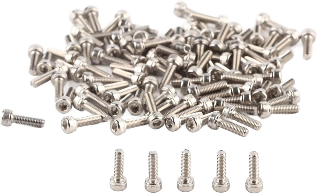 100st Zeshoekige Cilinderkop Bout 304 Roestvrij Staal M3 X 6 8 10 12 14 16 18 20 22 25 30mm M3*10 Schroeven Set voor Hoge Sterkte en Corrosieweerstand