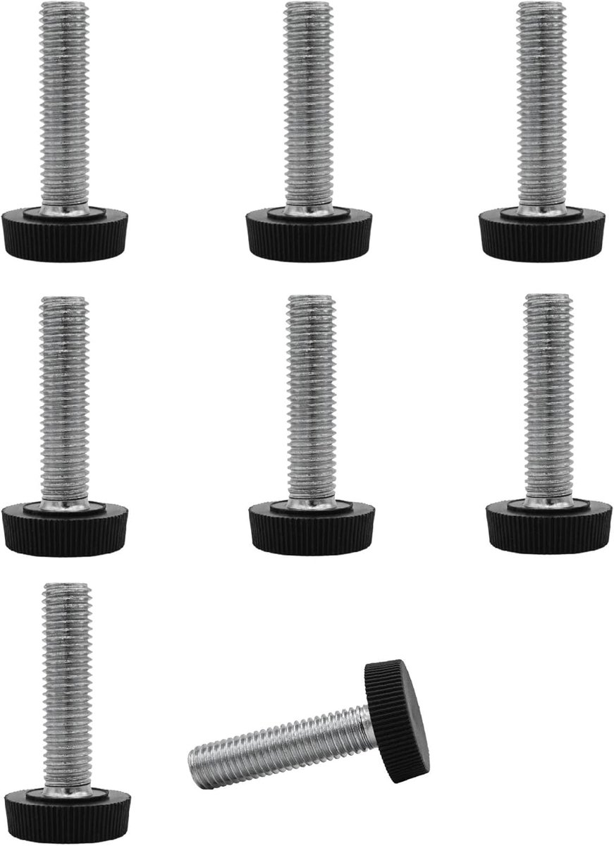 Poten M10 x 40 mm, verstelbare ronde poten 25 mm diameter, M10 draadnivellervoet