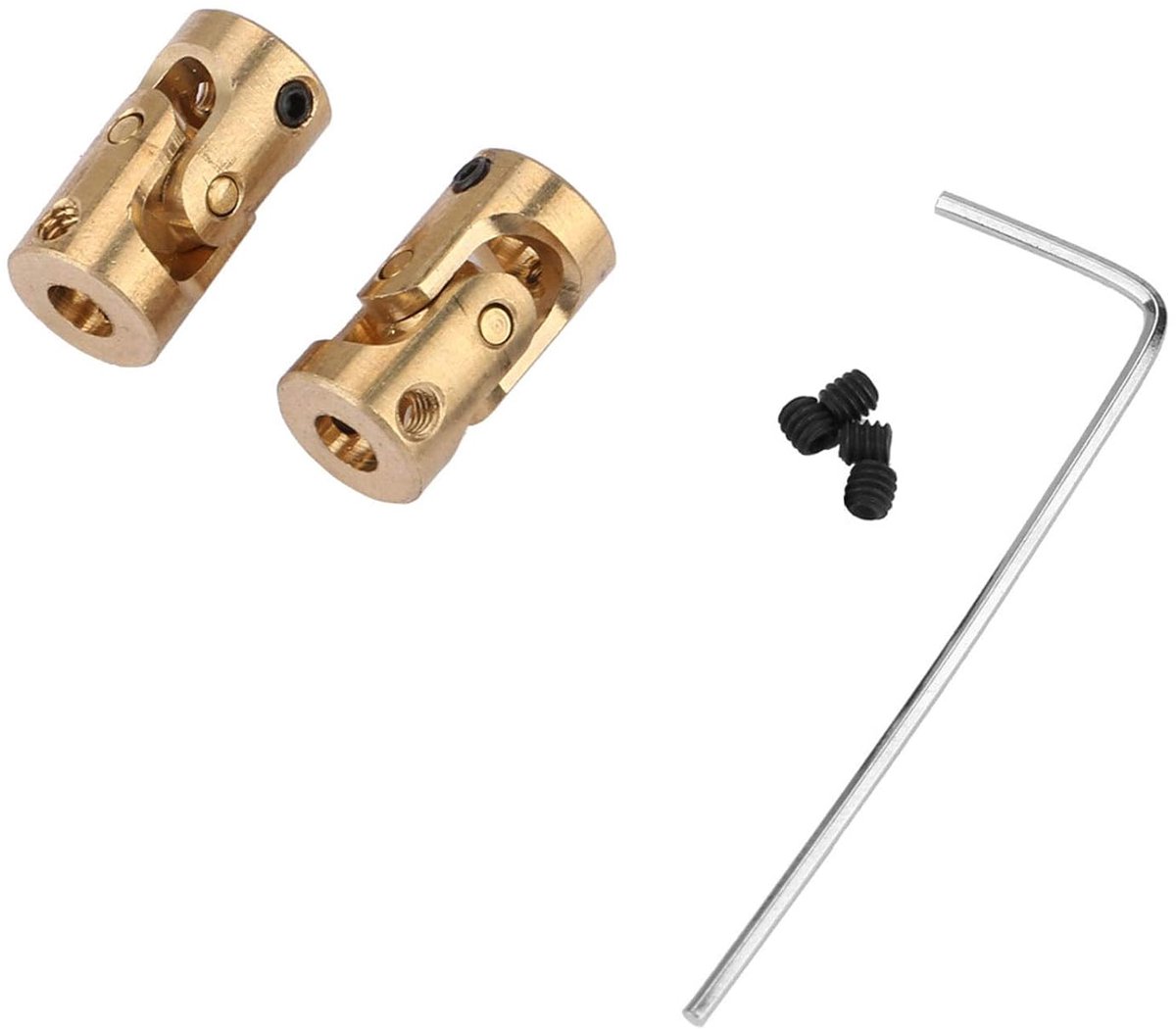 (met Set Schroeven), 2 stuks Askoppeling Motor Connector DIY Steering Messing Kruiskoppeling 3 * 3mm
