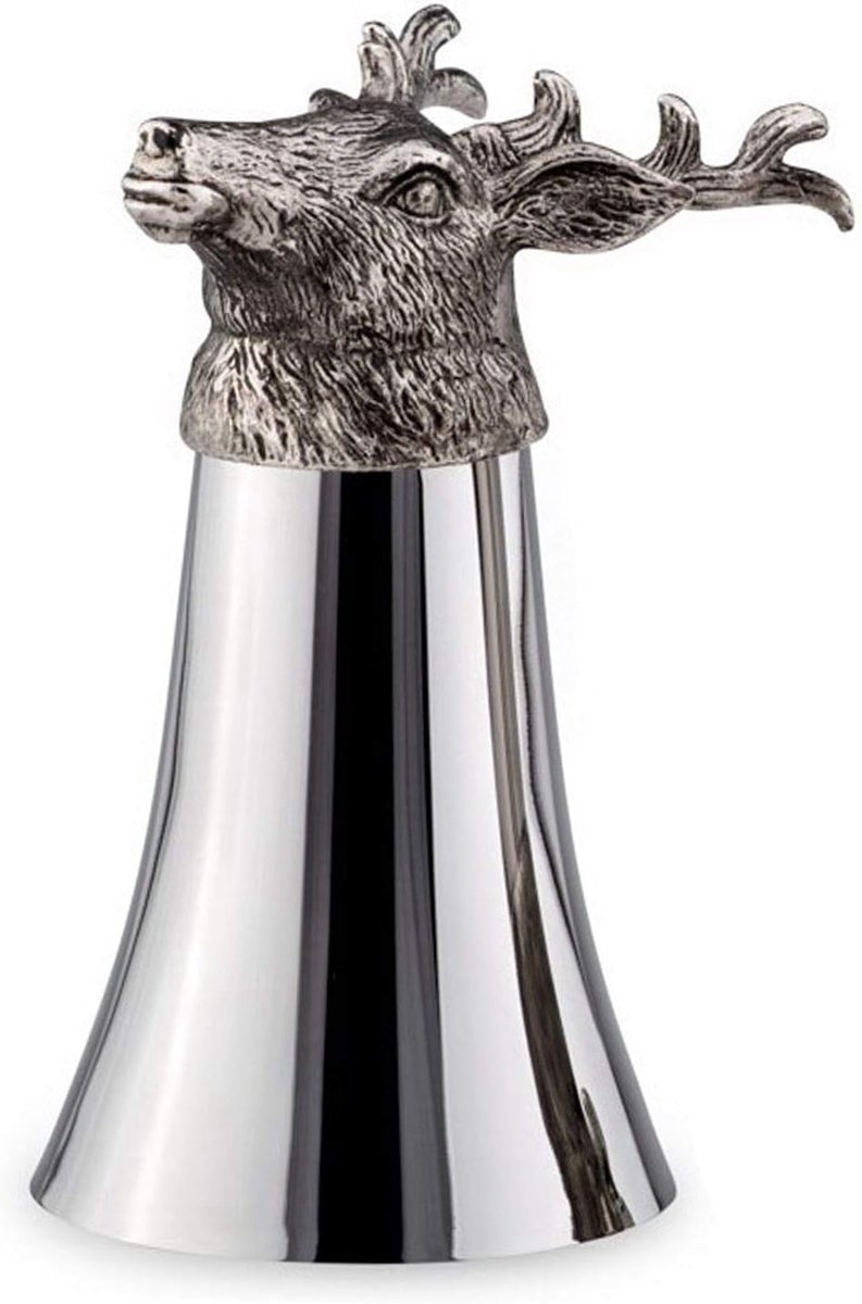 stalen beker, valbeker, figuur hert, 200 ml, borrelbeker roestvrij staal, jacht, bos, dierenmotief, een hoogtepunt op elk feest, vrijgezellenfeest, voor jagers, verzamelaars of