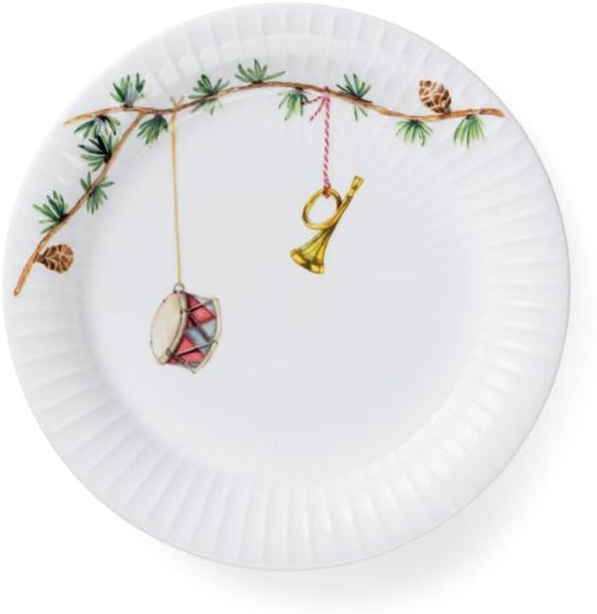 Porcelæn dinerbord Ø27 cm Rhombe van handgemaakt porselein, wit