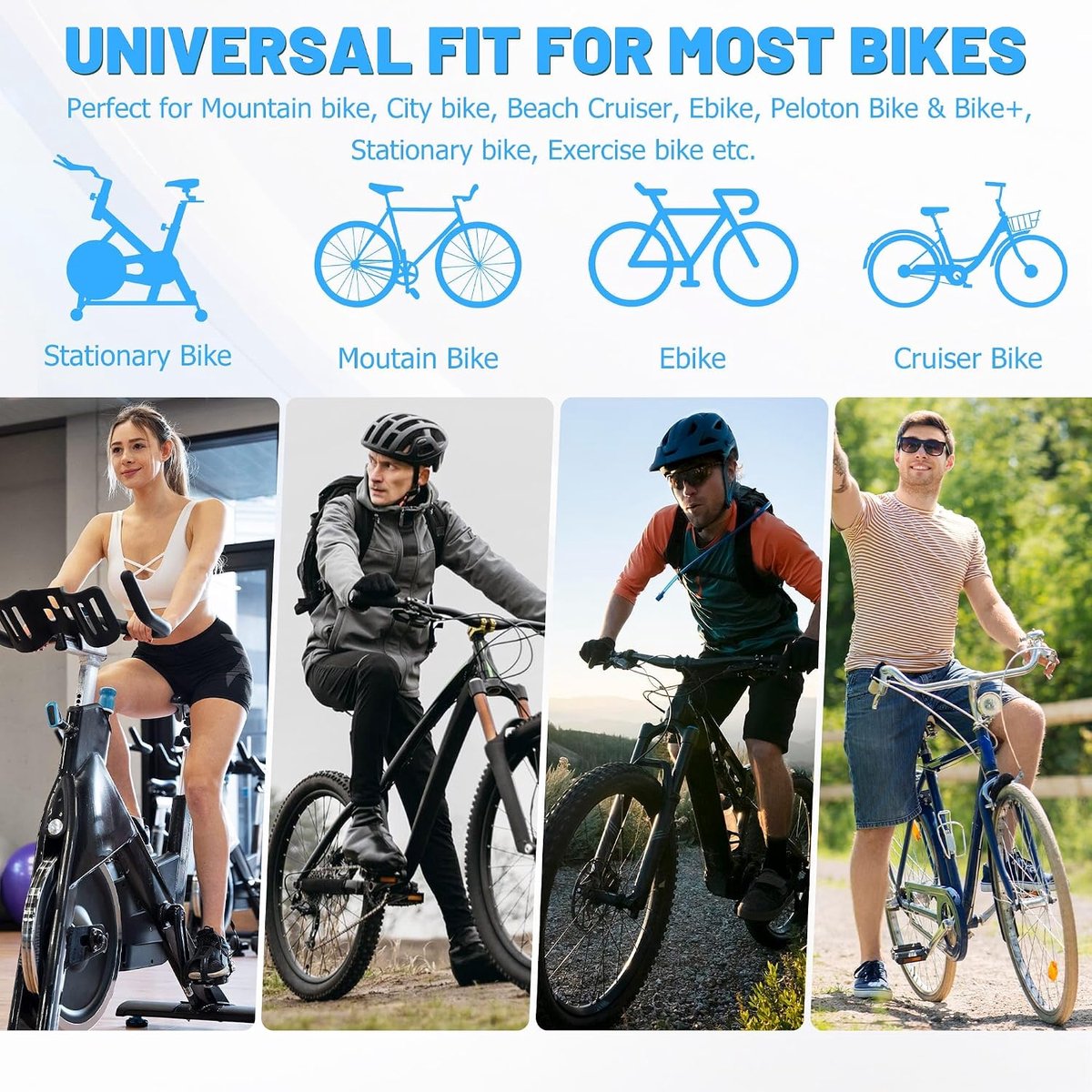 Retro Comfortabel Fietszadel voor Heren en Dames, Breed Zacht Fietsstoeltje, Ergonomisch Comfortabel Kussen, Universeel Reservefietszadel voor Stadsfiets, Mountainbike, E-Bike, Hometrainer